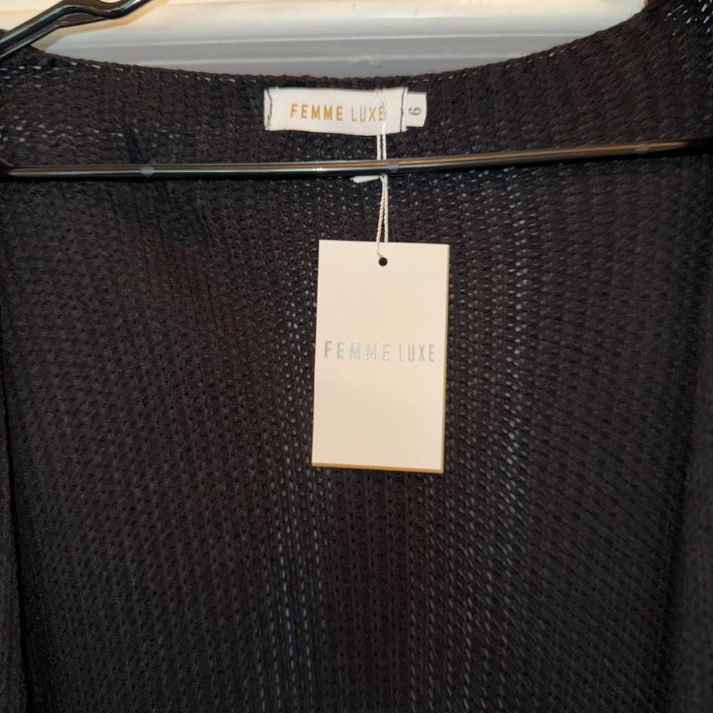 Femme Luxe Black Cardigan Sweater